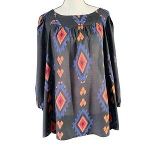 Lucky Brand Geometric Patterned Women's Top